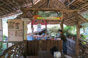 A roadside cafe selling locally grown, organic coffee