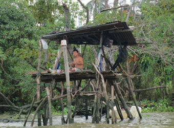 Fishing in the canal, Bangkok